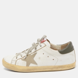 Golden Goose White Leather Superstar Low Top Sneakers Size 39