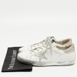 Pre Owned Golden Goose White Leather Superstar Sneakers Size 41