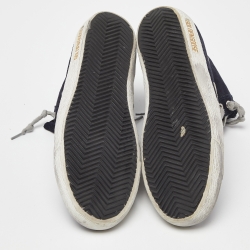 Pre Owned Golden Goose Blue Suede Francy Lace Up High Top Sneakers Size 39