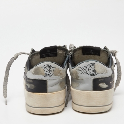 Pre Owned Golden Goose Black/Grey Leather and Mesh Stardan Low Top Sneakers Size 39