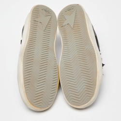 Pre Owned Golden Goose Black/Grey Leather and Mesh Stardan Low Top Sneakers Size 39