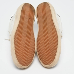 Pre Owned Golden Goose Tricolor Leather and Glitter Superstar Sneakers Size 40