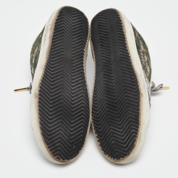 Pre Owned Golden Goose Multicolor Camo Lurex Fabric Superstar Sneakers Size 40