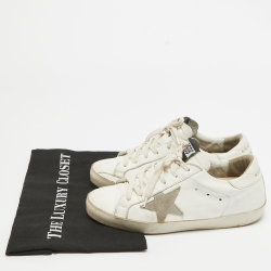 Pre Owned Golden Goose White Leather Superstar Sneakers Size 37