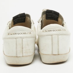 Pre Owned Golden Goose White Leather Superstar Sneakers Size 37