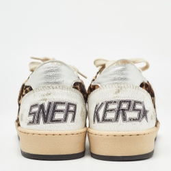 Pre Owned Golden Goose Tricolor Calf Hair And Leather Sneakers Size 38