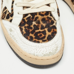 Pre Owned Golden Goose Tricolor Calf Hair And Leather Sneakers Size 38