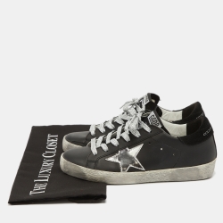 Pre Owned Golden Goose Black Leather Superstar Sneakers Size 35