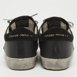 Pre Owned Golden Goose Black Leather Superstar Sneakers Size 35