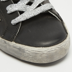 Pre Owned Golden Goose Black Leather Superstar Sneakers Size 35