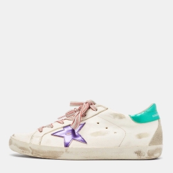 Pre Owned Golden Goose White Leather Superstar Sneakers Size 39