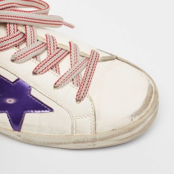 Pre Owned Golden Goose White Leather Superstar Sneakers Size 39