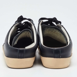 Pre Owned Golden Goose Black Leather Super Star Lace Up Mule Sneakers Size 40