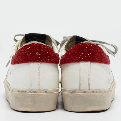 Pre Owned Golden Goose White Leather Hi Star Low Top Sneakers Size 39