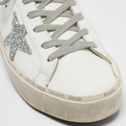 Pre Owned Golden Goose White Leather Hi Star Low Top Sneakers Size 39