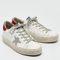 Pre Owned Golden Goose White Leather Hi Star Low Top Sneakers Size 39