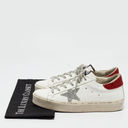 Pre Owned Golden Goose White Leather Hi Star Low Top Sneakers Size 39