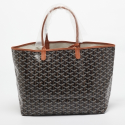 Pre Owned Goyard Brown Goyardine Coated Canvas and Leather Saint Louis PM Tote
