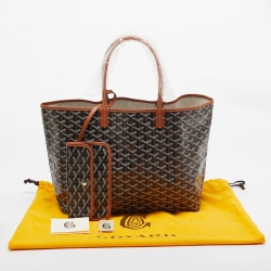 Pre Owned Goyard Brown Goyardine Coated Canvas and Leather Saint Louis PM Tote