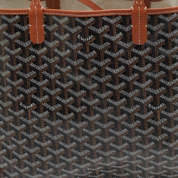 Pre Owned Goyard Brown Goyardine Coated Canvas and Leather Saint Louis PM Tote