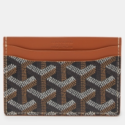 Goyard Brown Goyardine Coated Canvas and Leather Saint Sulpice Card Holder