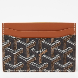 Goyard Brown Goyardine Coated Canvas and Leather Saint Sulpice Card Holder