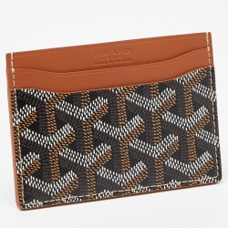 Goyard Brown Goyardine Coated Canvas and Leather Saint Sulpice Card Holder