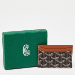 Goyard Brown Goyardine Coated Canvas and Leather Saint Sulpice Card Holder