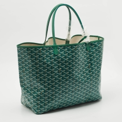 Pre Owned Goyard Green Goyardine Coated Canvas and Leather Saint Louis GM Tote
