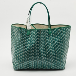 Pre Owned Goyard Green Goyardine Coated Canvas and Leather Saint Louis GM Tote