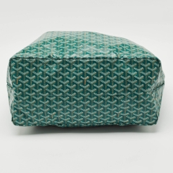 Pre Owned Goyard Green Goyardine Coated Canvas and Leather Saint Louis GM Tote