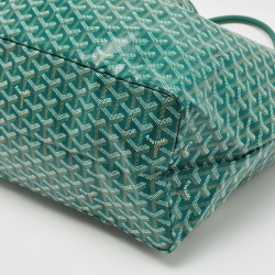 Pre Owned Goyard Green Goyardine Coated Canvas and Leather Saint Louis GM Tote