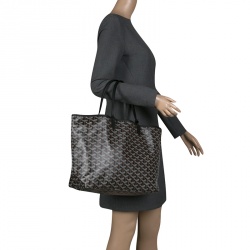 Pre Owned Goyard Black Coated Canvas Saint Louis PM Tote