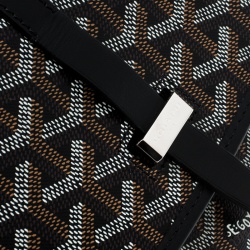 Pre Owned Goyard Black Coated Canvas and Leather Crossbody Bag