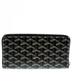 Goyard Brown Coated Canvas  Matignon Zippy Wallet