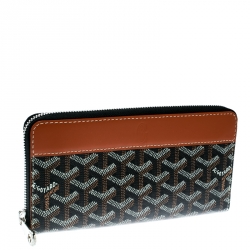 Goyard Brown Coated Canvas  Matignon Zippy Wallet