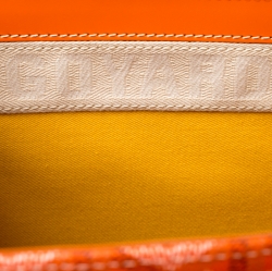 Goyard Orange Coated Canvas and Leather MM Saigon Top Handle Bag