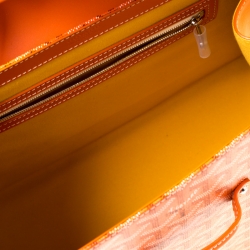 Goyard Orange Coated Canvas and Leather MM Saigon Top Handle Bag