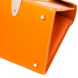 Goyard Orange Coated Canvas and Leather MM Saigon Top Handle Bag