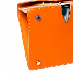 Goyard Orange Coated Canvas and Leather MM Saigon Top Handle Bag