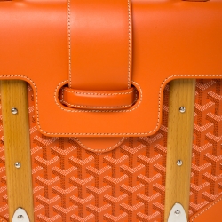 Goyard Orange Coated Canvas and Leather MM Saigon Top Handle Bag