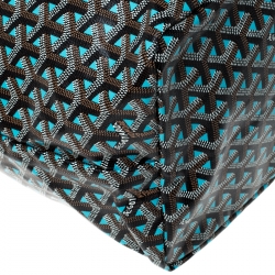 Pre Owned Goyard Blue/Black Goyardine Coated Canvas St. Louis GM Tote