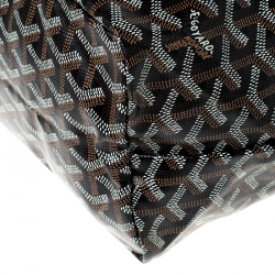 Pre Owned Goyard Black Goyardine Coated Canvas St. Louis PM Tote 