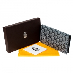 Goyard Goyardine Grey Coated Canvas Flap Continental Wallet