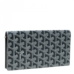 Goyard Goyardine Grey Coated Canvas Flap Continental Wallet