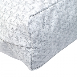 Pre Owned Goyard White Goyardine Coated Canvas St. Louis PM Tote