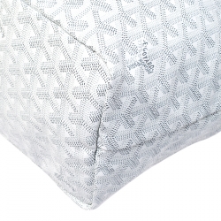 Pre Owned Goyard White Goyardine Coated Canvas St. Louis PM Tote