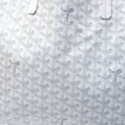 Pre Owned Goyard White Goyardine Coated Canvas St. Louis PM Tote