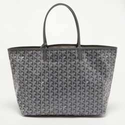 Pre Owned Goyard Grey Goyardine Coated Canvas and Leather Saint Louis PM Tote