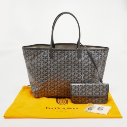 Pre Owned Goyard Grey Goyardine Coated Canvas and Leather Saint Louis PM Tote
